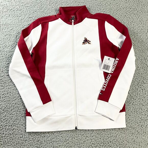 Tommy Hilfiger Arizona Coyotes Jacket Womens Small White Full Zip Logo‎ NHL New - Picture 1 of 8